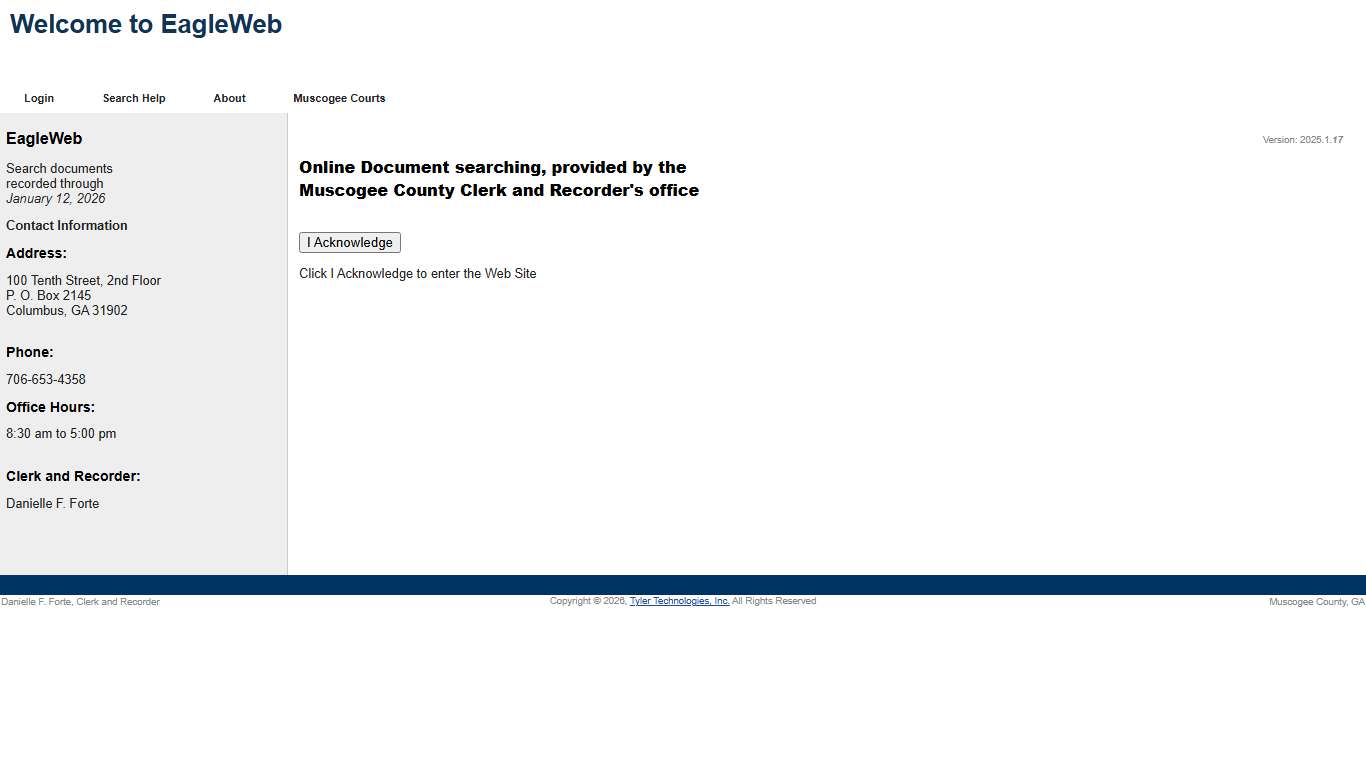 Muscogee County - Entry